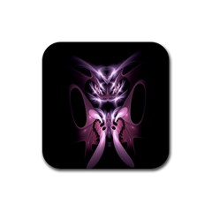 Angry Mantis Fractal In Shades Of Purple Rubber Coaster (square)  by Nexatart