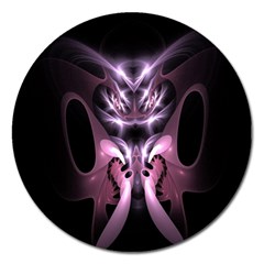 Angry Mantis Fractal In Shades Of Purple Magnet 5  (round) by Nexatart