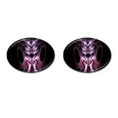 Angry Mantis Fractal In Shades Of Purple Cufflinks (oval) by Nexatart