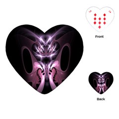 Angry Mantis Fractal In Shades Of Purple Playing Cards (heart)  by Nexatart