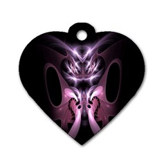 Angry Mantis Fractal In Shades Of Purple Dog Tag Heart (two Sides) by Nexatart