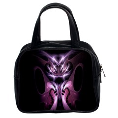 Angry Mantis Fractal In Shades Of Purple Classic Handbags (2 Sides) by Nexatart