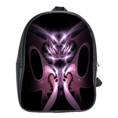 Angry Mantis Fractal In Shades Of Purple School Bags(large)  by Nexatart