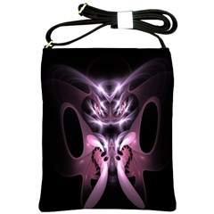 Angry Mantis Fractal In Shades Of Purple Shoulder Sling Bags by Nexatart