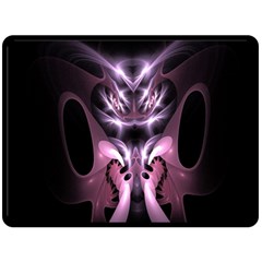 Angry Mantis Fractal In Shades Of Purple Fleece Blanket (large)  by Nexatart