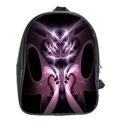 Angry Mantis Fractal In Shades Of Purple School Bags (xl)  by Nexatart