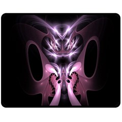 Angry Mantis Fractal In Shades Of Purple Double Sided Fleece Blanket (medium)  by Nexatart