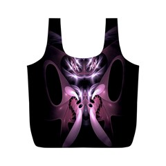 Angry Mantis Fractal In Shades Of Purple Full Print Recycle Bags (m)  by Nexatart