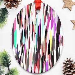 Randomized Colors Background Wallpaper Oval Ornament (two Sides) by Nexatart