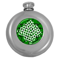 Abstract Clutter Round Hip Flask (5 Oz) by Nexatart