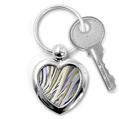 Wavy Ribbons Background Wallpaper Key Chains (heart)  by Nexatart