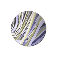 Wavy Ribbons Background Wallpaper Rubber Round Coaster (4 Pack)  by Nexatart