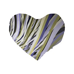 Wavy Ribbons Background Wallpaper Standard 16  Premium Flano Heart Shape Cushions by Nexatart