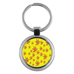 Autumn Background Key Chains (round)  by Nexatart