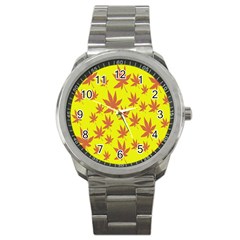 Autumn Background Sport Metal Watch by Nexatart