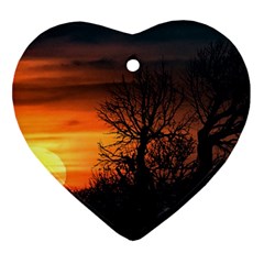 Sunset At Nature Landscape Ornament (heart) by dflcprints