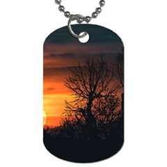 Sunset At Nature Landscape Dog Tag (one Side) by dflcprints