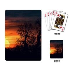 Sunset At Nature Landscape Playing Card by dflcprints