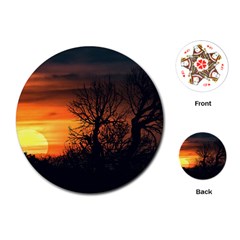 Sunset At Nature Landscape Playing Cards (round)  by dflcprints