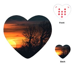 Sunset At Nature Landscape Playing Cards (heart)  by dflcprints