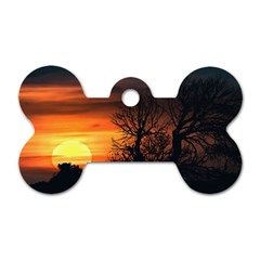 Sunset At Nature Landscape Dog Tag Bone (two Sides) by dflcprints