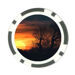 Sunset At Nature Landscape Poker Chip Card Guard by dflcprints