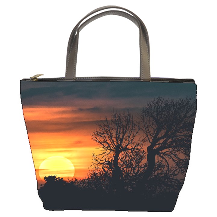 Sunset At Nature Landscape Bucket Bags