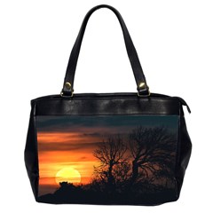 Sunset At Nature Landscape Office Handbags (2 Sides)  by dflcprints