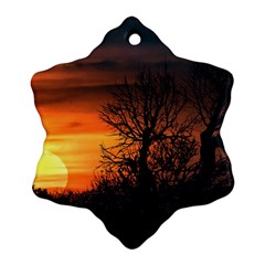 Sunset At Nature Landscape Ornament (snowflake) by dflcprints