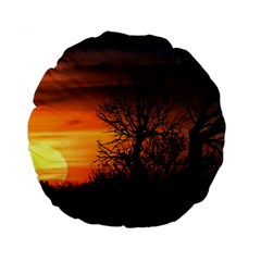 Sunset At Nature Landscape Standard 15  Premium Round Cushions by dflcprints