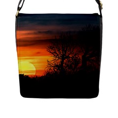 Sunset At Nature Landscape Flap Messenger Bag (l)  by dflcprints