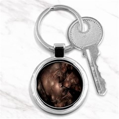 A Fractal Image In Shades Of Brown Key Chains (round)  by Nexatart