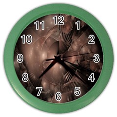 A Fractal Image In Shades Of Brown Color Wall Clocks by Nexatart