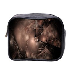 A Fractal Image In Shades Of Brown Mini Toiletries Bag 2-side by Nexatart