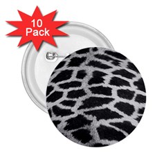 Black And White Giraffe Skin Pattern 2 25  Buttons (10 Pack)  by Nexatart