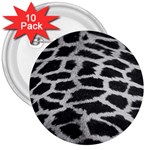 Black And White Giraffe Skin Pattern 3  Buttons (10 pack)  Front