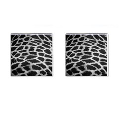 Black And White Giraffe Skin Pattern Cufflinks (square) by Nexatart