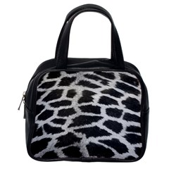 Black And White Giraffe Skin Pattern Classic Handbags (one Side) by Nexatart