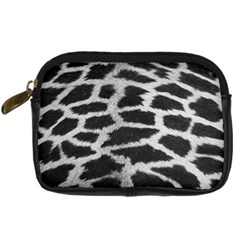 Black And White Giraffe Skin Pattern Digital Camera Cases by Nexatart