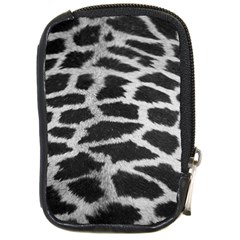 Black And White Giraffe Skin Pattern Compact Camera Cases by Nexatart