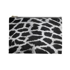 Black And White Giraffe Skin Pattern Cosmetic Bag (large)  by Nexatart