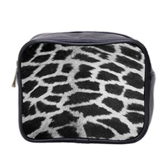 Black And White Giraffe Skin Pattern Mini Toiletries Bag 2-side by Nexatart