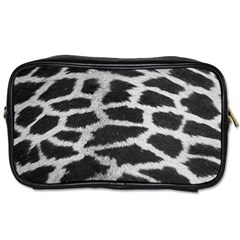 Black And White Giraffe Skin Pattern Toiletries Bags by Nexatart