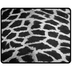 Black And White Giraffe Skin Pattern Fleece Blanket (medium)  by Nexatart