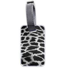 Black And White Giraffe Skin Pattern Luggage Tags (two Sides) by Nexatart