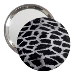 Black And White Giraffe Skin Pattern 3  Handbag Mirrors by Nexatart