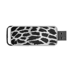 Black And White Giraffe Skin Pattern Portable Usb Flash (two Sides) by Nexatart