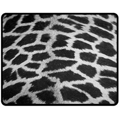 Black And White Giraffe Skin Pattern Double Sided Fleece Blanket (medium)  by Nexatart