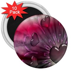 Love Hearth Background Wallpaper 3  Magnets (10 Pack) 