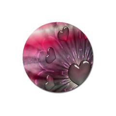 Love Hearth Background Wallpaper Magnet 3  (round) by Nexatart